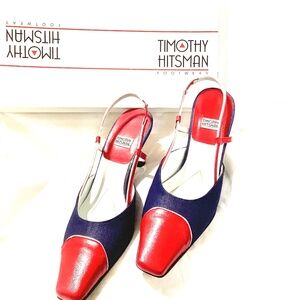 Timothy Hitsman Blue Shimmer Denim Red & White 8M